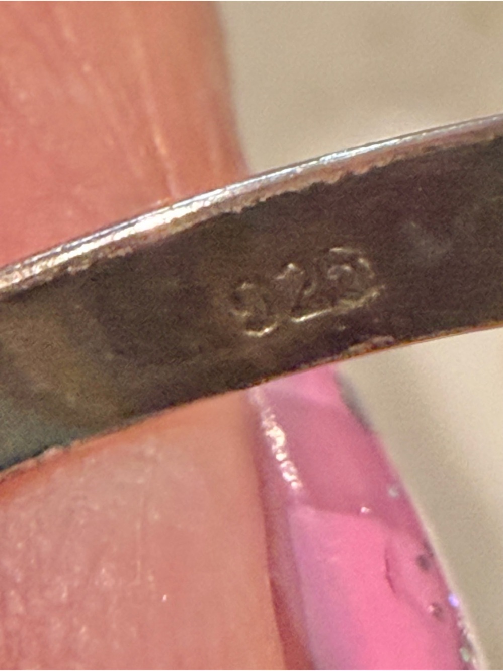 Vintage Southwestern Sterling Silver Oyster Copper Turquoise Mosaic Ring - Size - Picture 5 of 6